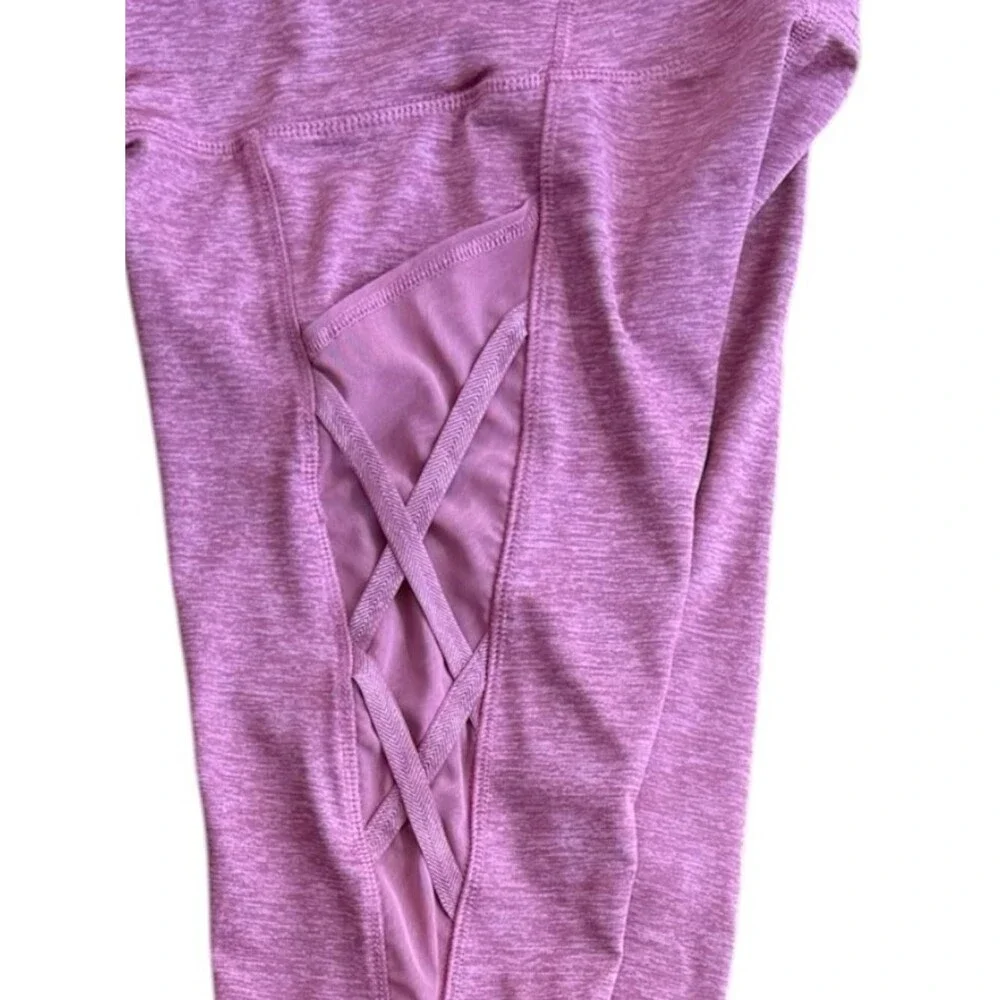 Old Navy Girls Pink Lattice Detail Go Dry Active Leggings. Large. 10-12.